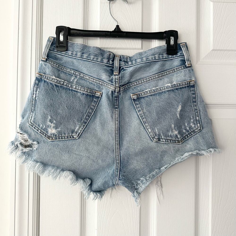 Agolde Parker Vintage Distressed Cut Off Denim Shorts in Swapmeet 26 - Picture 8 of 14